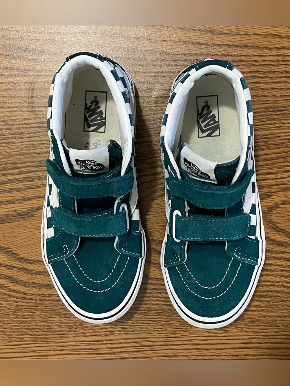 Vans Teal Suede Velcro High-Top Sneakers
